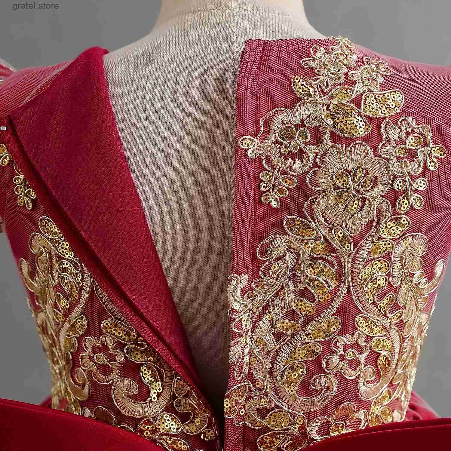 Girl's Dresses Embroidery Elegant Kids Princess Dress for Girls Birthday Party Prom Gown Vintage Court Lace Evening Dress Christmas Girl Dresse