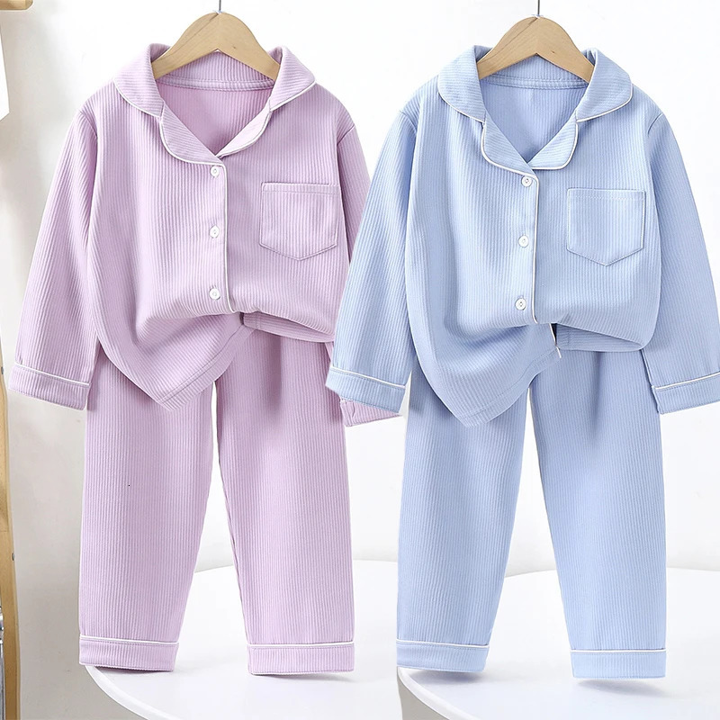 Teenager Boys Solid Pajamas Childrens Sleepwear for 10 12 14 16 Years Kids Pyjamas Homewear Baby Girls Pijamas Suit Loungewear 241118