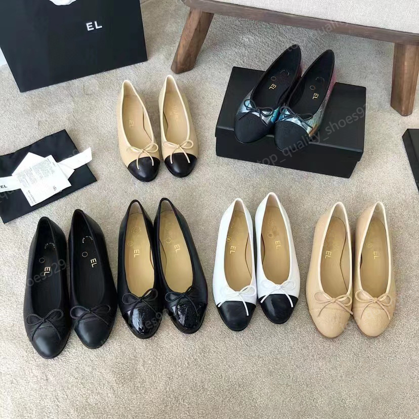 Paris brand designer black ballet flats shoes women spring quilted genuine leather slip on ballerina luxury round toe ladies dress shoes classics