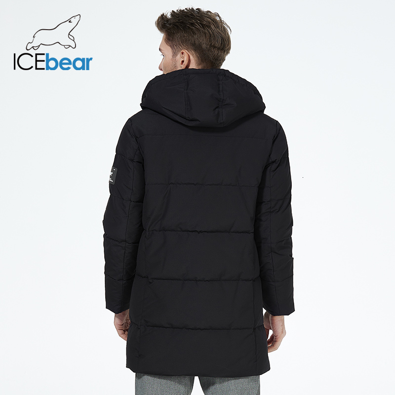 Icebear 2023 Winter Clothing Thicken Warm Hooded Men's Mid-Length Coat Fashionable Cotton Jacket Mwd3061d