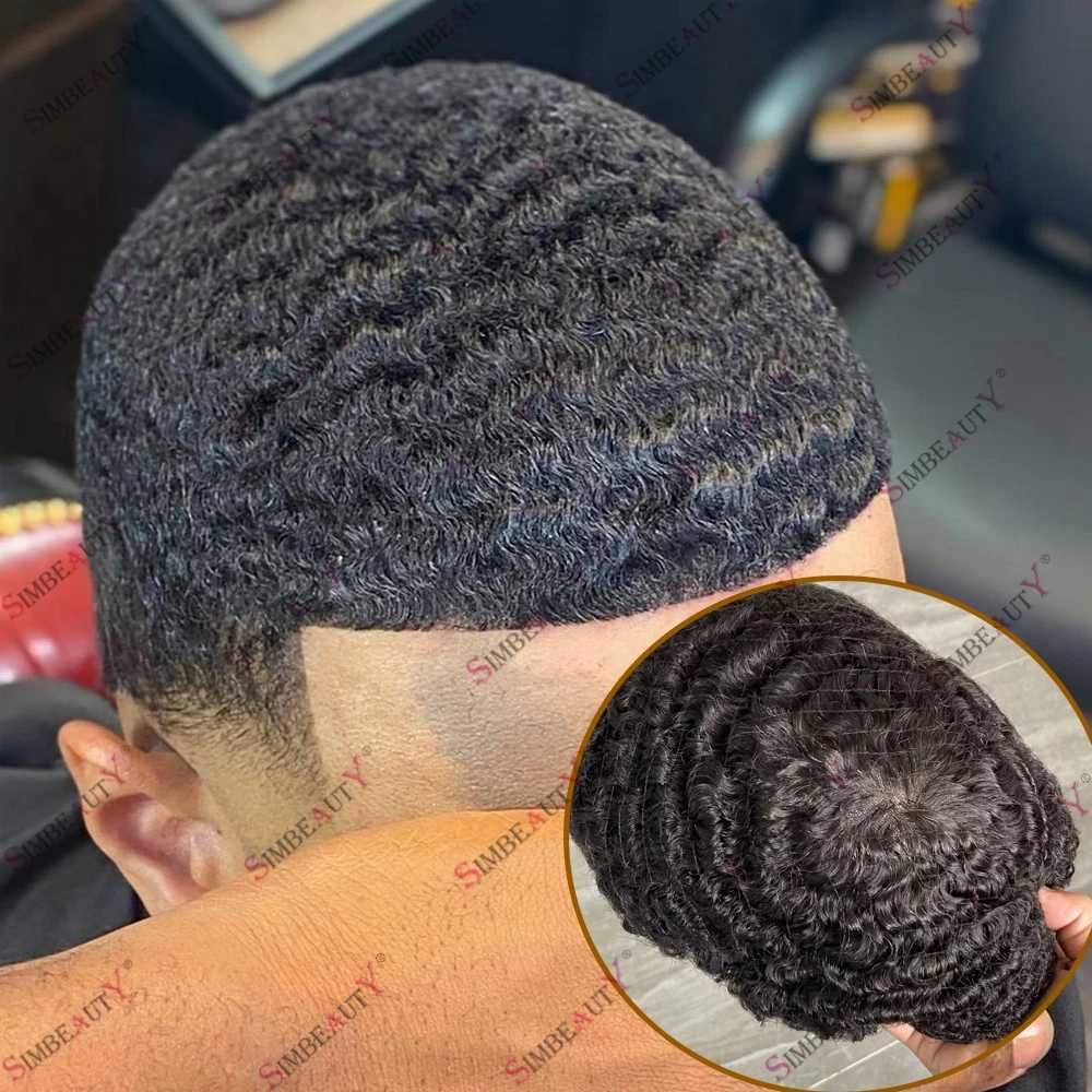 Breathable single lace top black mens hair style cheap Toupee suitable for African mens hair loss solution beauty hair unit M241118