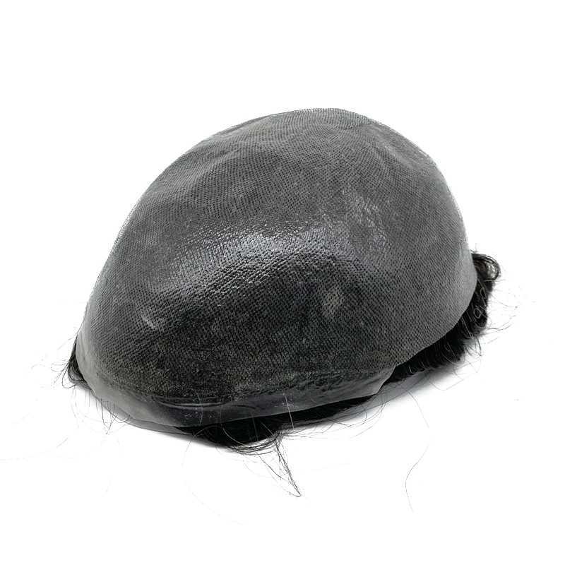 Ultra thin skin 0.06mm natural hair mens Toupee mens wig replacement system hair piece protection Caar Hbre M wig M241118