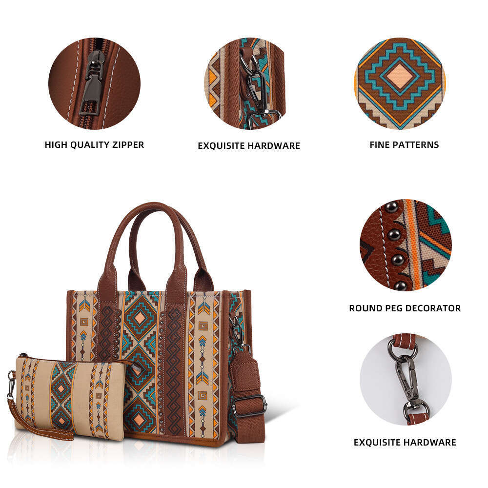 2024 hot selling Bohemian personalized diamond grid large capacity women's crossbody tote Lion Ridge bag