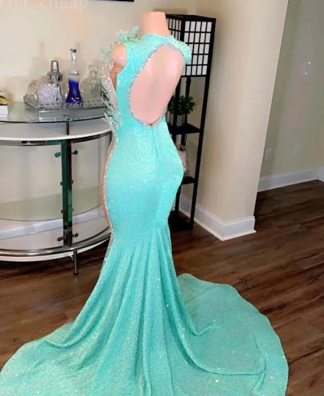 2024 Sexy Mermaid Prom Dress Beaded Crystals Sequined Evening Formal Party Second Reception Birthday Engagement Gowns Robe De Soiree BC18652