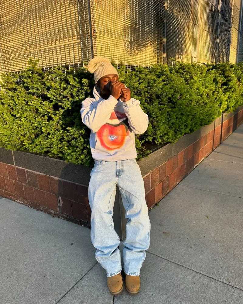 High Quality High Street Retro Big Mouth Anime Print Oversi Hoodie Mens Y2k Harajuku Fashion Hip Hop Rock Loose Plover Wen T241118
