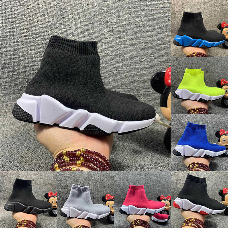 free shipping shoes kids sneakers platform designer casual sock shoes black white pink volt blue youth boys gilrs children dhgate toddler flat trainers walking