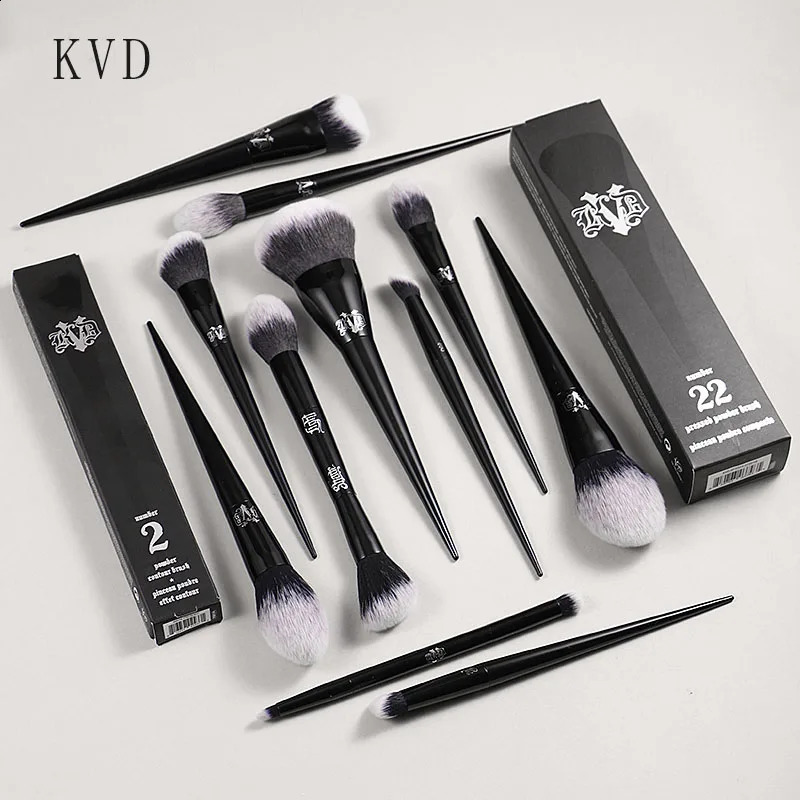 Kat Von D Set Kit Foundation Blush Highlight Concealer Powder Sculpting Eyeshadow KVD Makeup Brush X251022