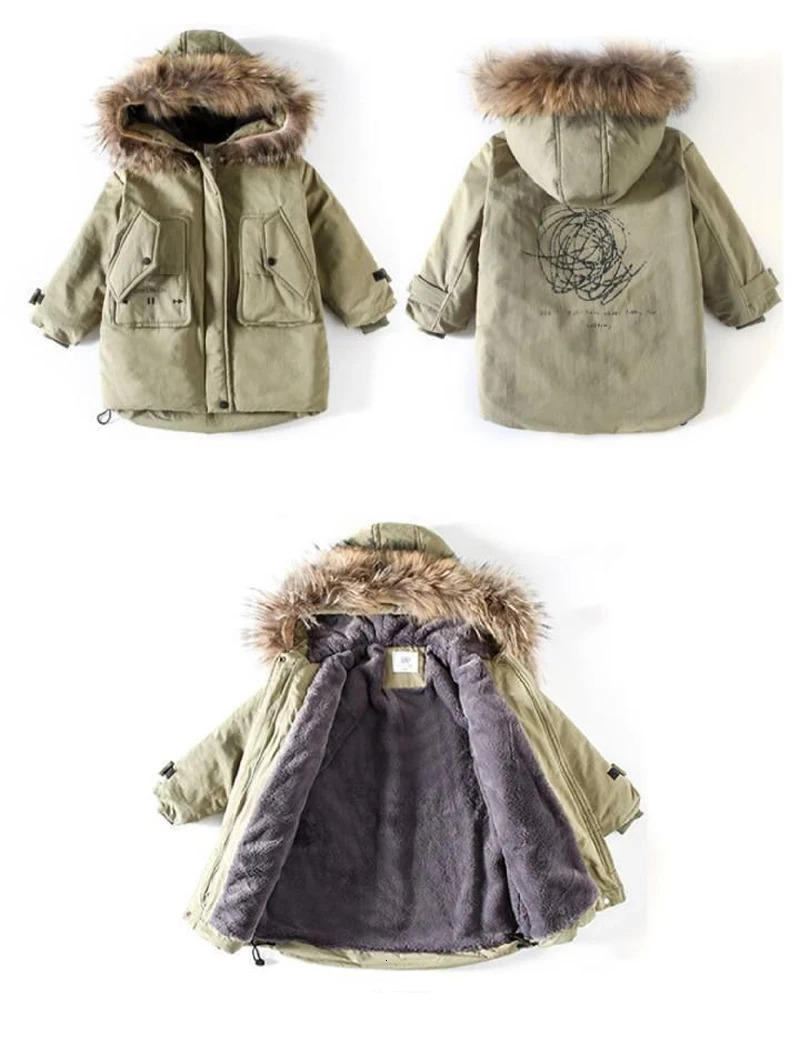 High Quality Winter Child Boy Coats Jacket Parka Big Kids Thicking Warm Coat 6 8 10 12 14 Year Puffer Hooded Outerwears 241118
