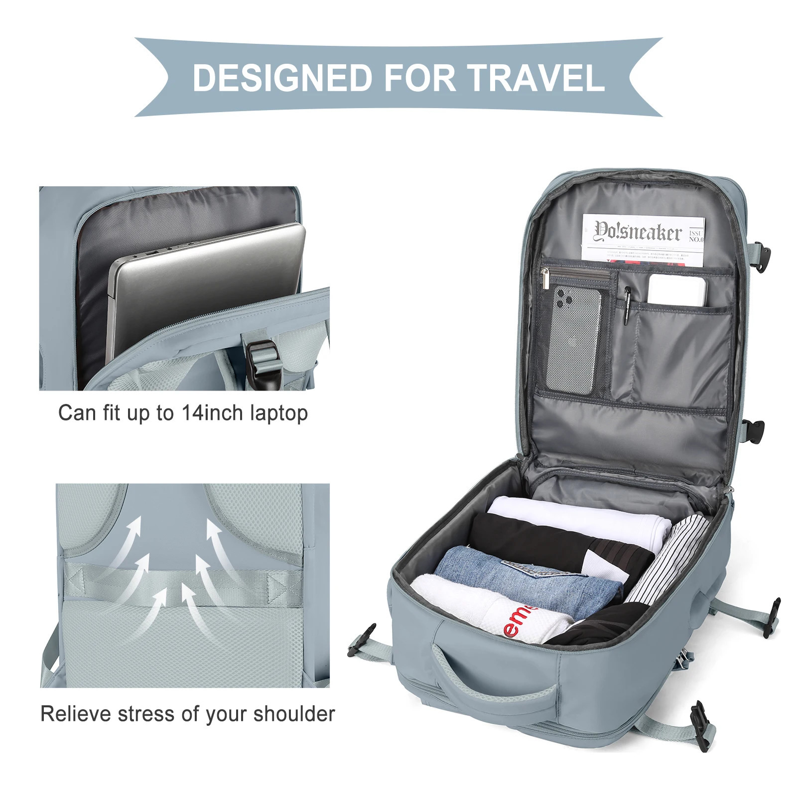 Large Travel Backpack for Women Men Weekend Carry on Waterproof Hiking Flight Approved Work Laptop 241118