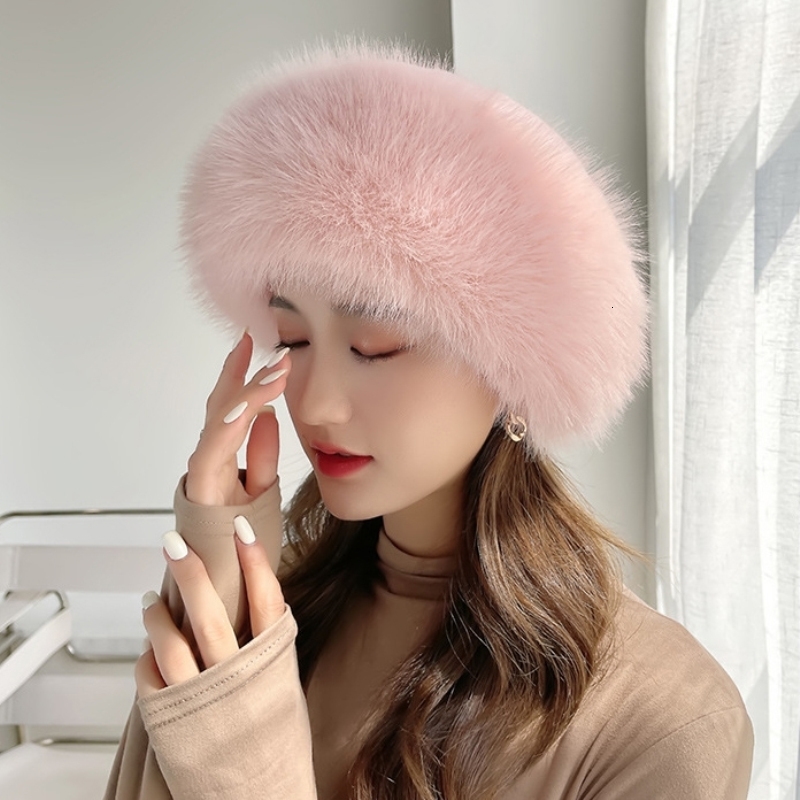 Fur Hat Women Warm Snow Ski Cap Female Faux Bomber Lady Windproof Winter Hats for Russian Ushanka 241116