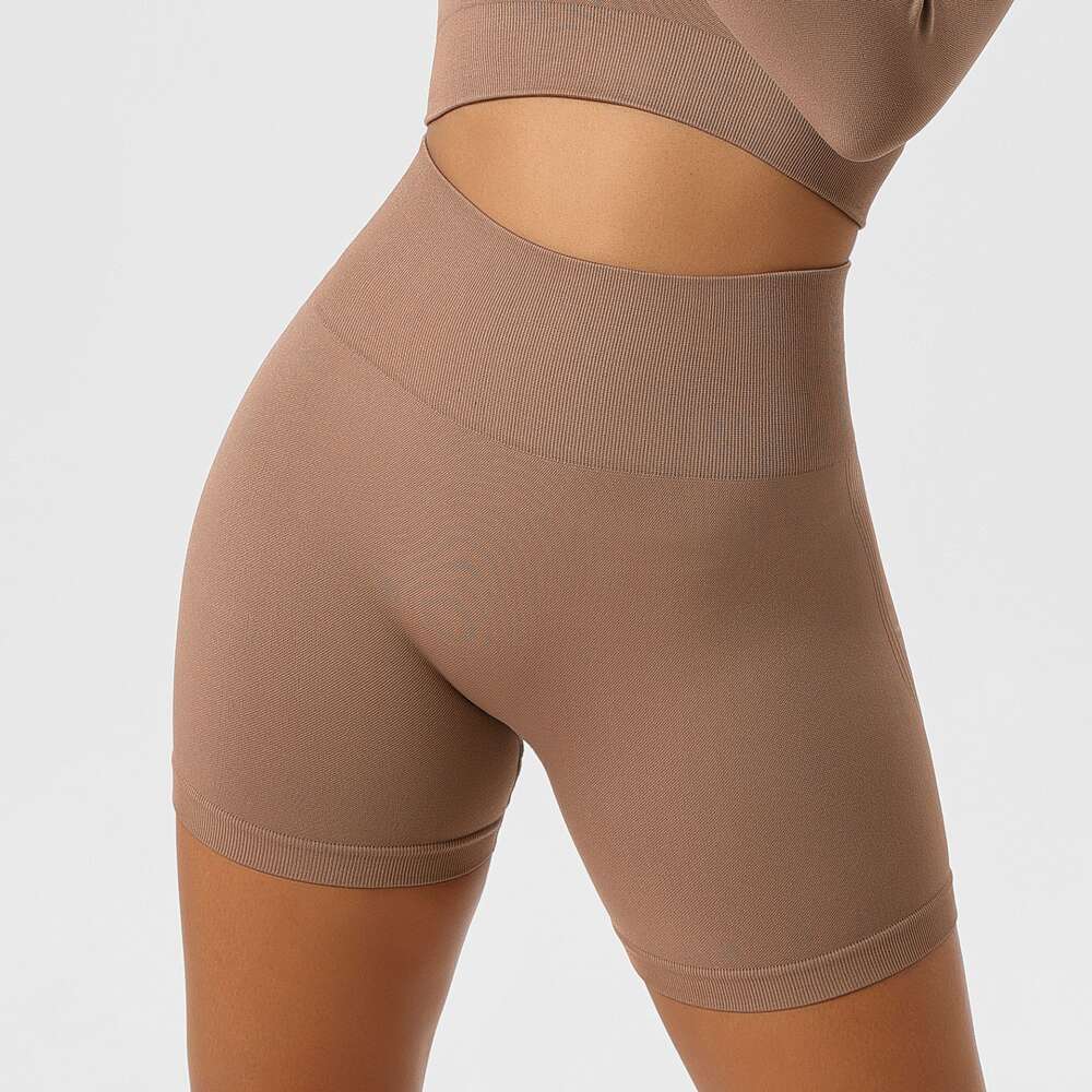 Summer Outwear Sports Bottom with No Awkwardness Thread Honey Peach Yoga Shorts Seamless High Waist Tight and Hip Lifting Pants F41820