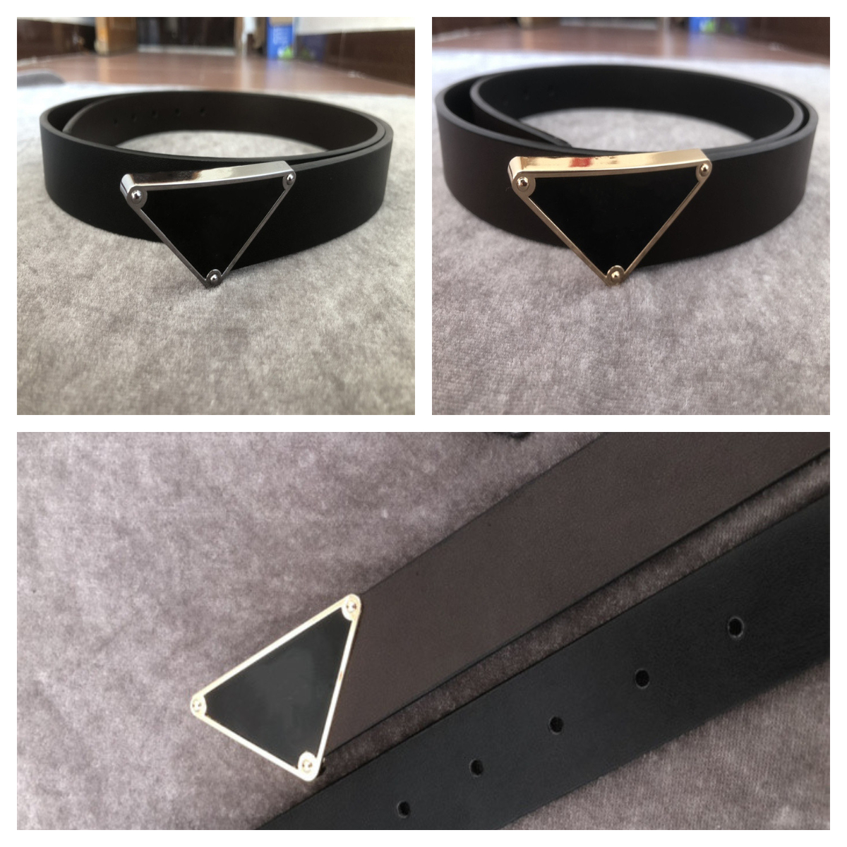 Metal triangle Belts for Men Women Shiny size Luxury designer belt men Party pin buckle belts size 2.0-3.0-3.8 Everyday wear Leather belt
