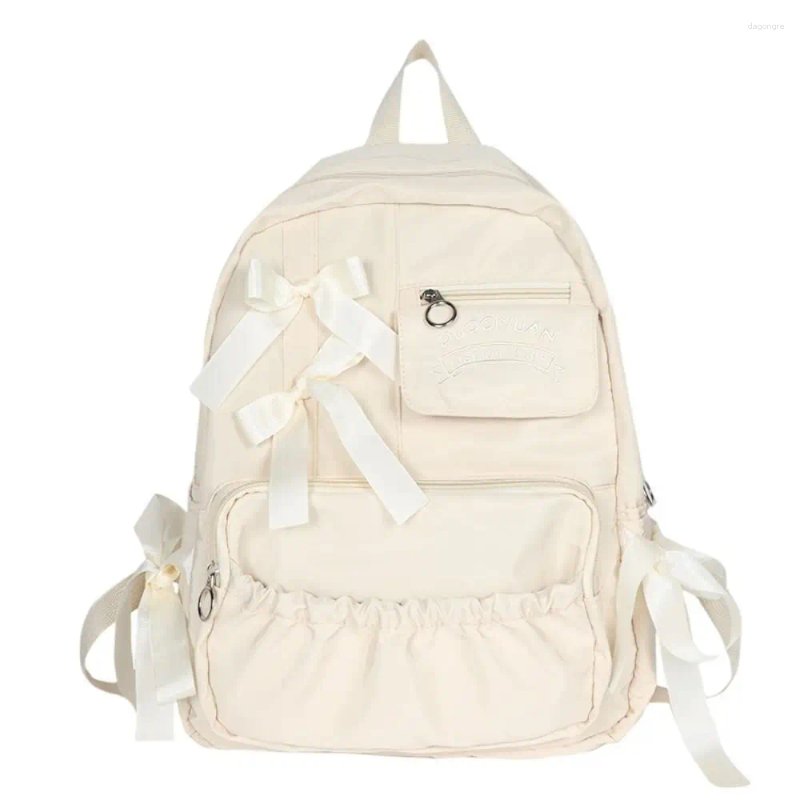 2025 NEW School Bags wer Bow Backpack Kawaii Canvas Large Capacity Students Bag Storage College Style Shoulders Outdoor