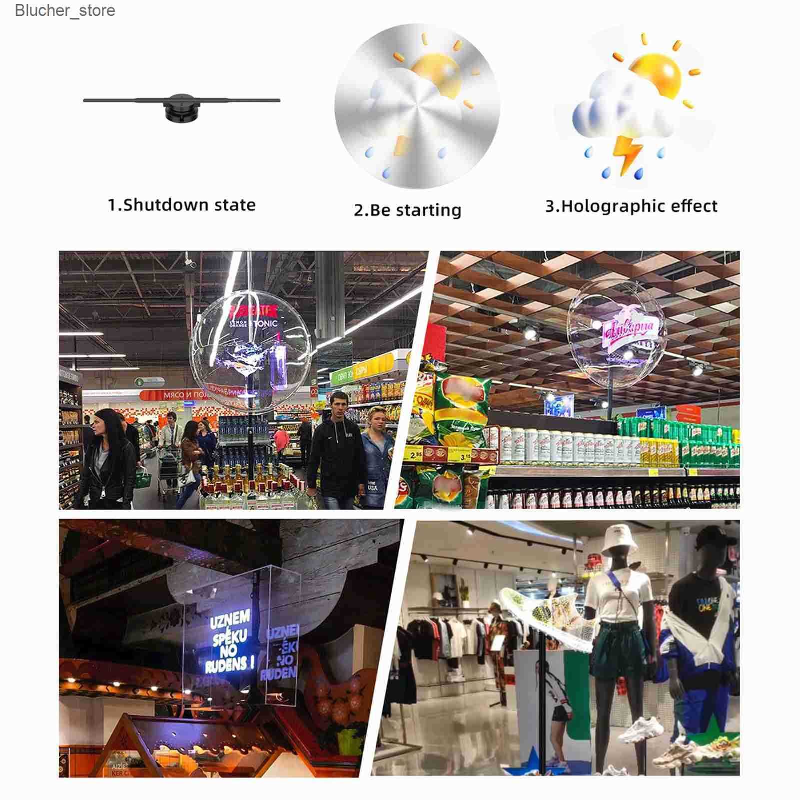 Projectors PD42 3D Hologram Projector Advertising Display Fan Wall-mounted Player 3D Naked Eye HD LED Photo Video Fan with 244pcs LED Light J241118