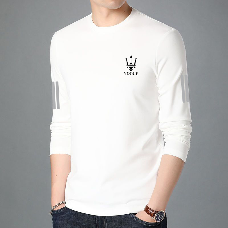Men's long sleeved T-shirt, men's autumn inner wear, men's loose elastic base shirt, men's printed T-shirt