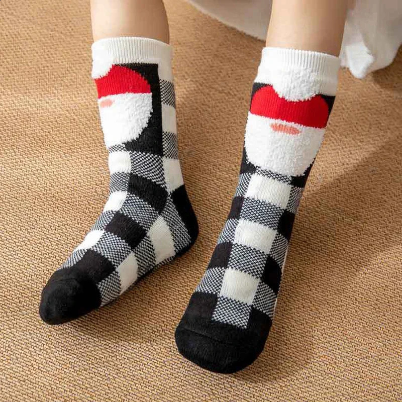 Childrens Cute Warm Socks Thick Cotton Winter Womens Socks Christmas Kavay Inventory Christmas Gifts Family Flooring Room Fun Socks 241118