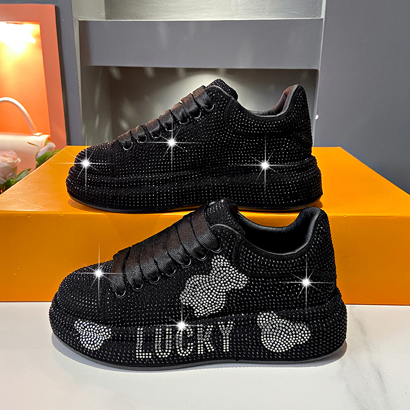 Luxury Women's Sneakers with Sparkles Shoes Woman Shoe Luxury Platform Woman-shoes Trainers Rhinestone Fashion Heels Casual Shoe Designer rhinest