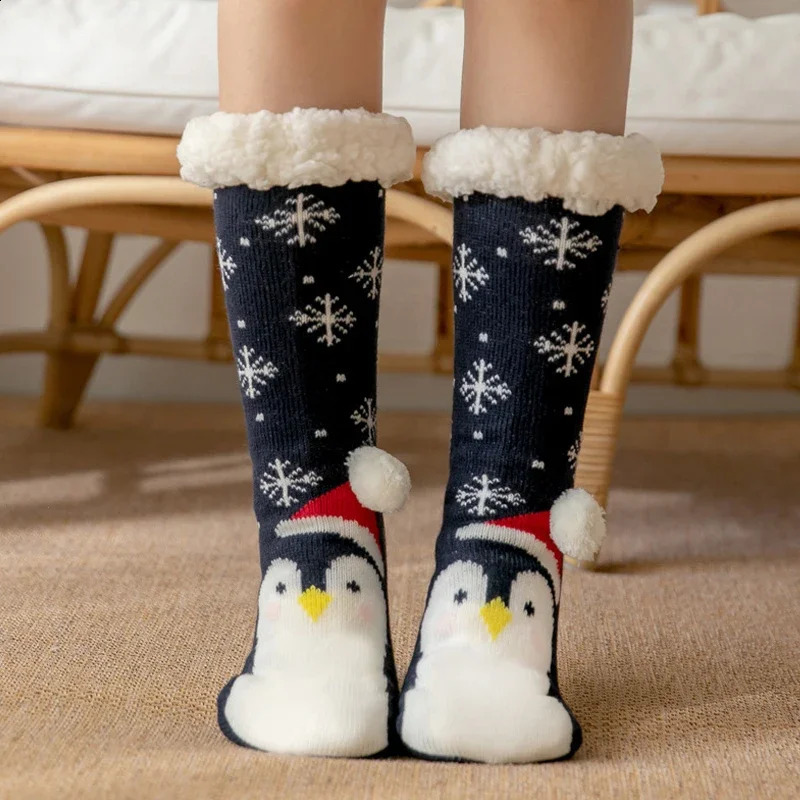 Childrens Cute Warm Socks Thick Cotton Winter Womens Socks Christmas Kavay Inventory Christmas Gifts Family Flooring Room Fun Socks 241118