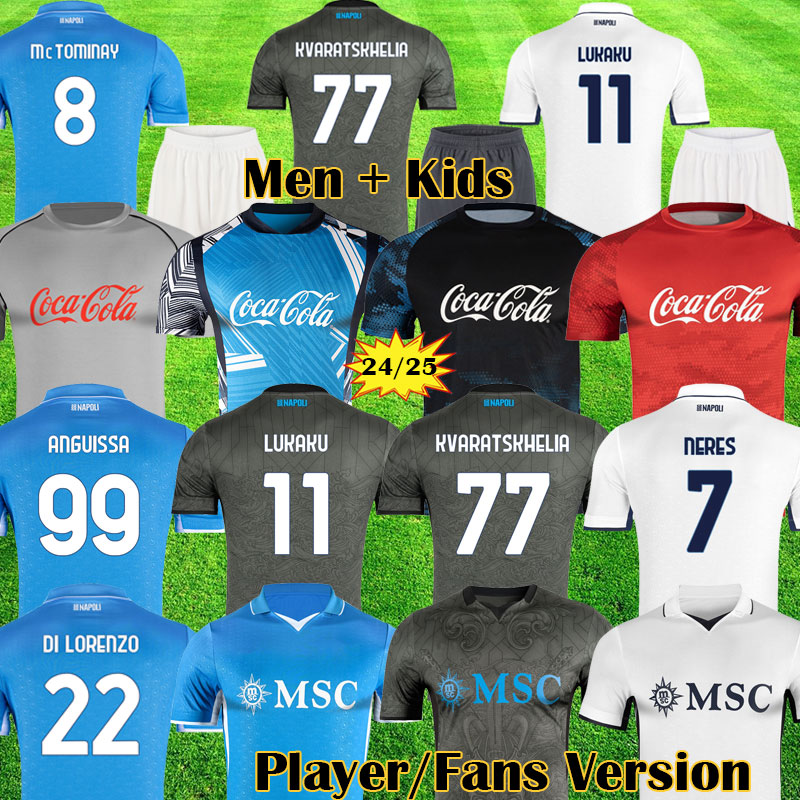 24 25 NAPOLI soccer jerseys Halloween Pre Match Maglia Limited Naples 2024 2025 NERES KVARATSKHELIA KIDS FOOTBALL SHIRT LUKAKU Training SSC Napoli Maillots foot