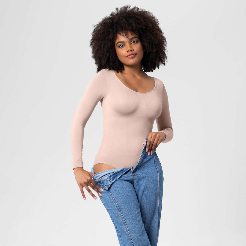Women's Long Sleeved Corset Jumpsuit, Body Shaper Seamless Jumpsuit F41827
