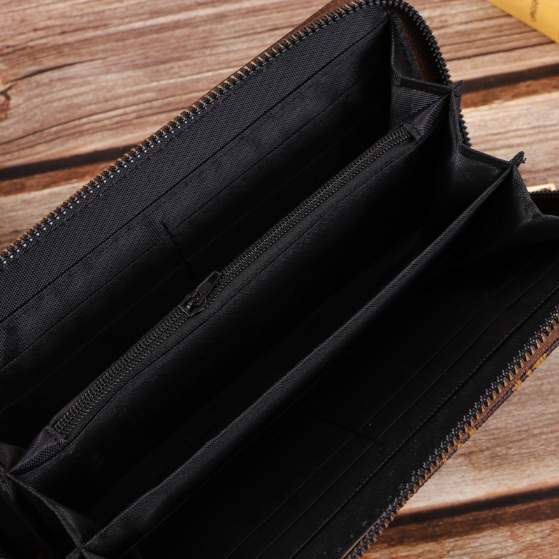 Womens purse in hand convenient storage bag multi card slot old pattern zipper bag