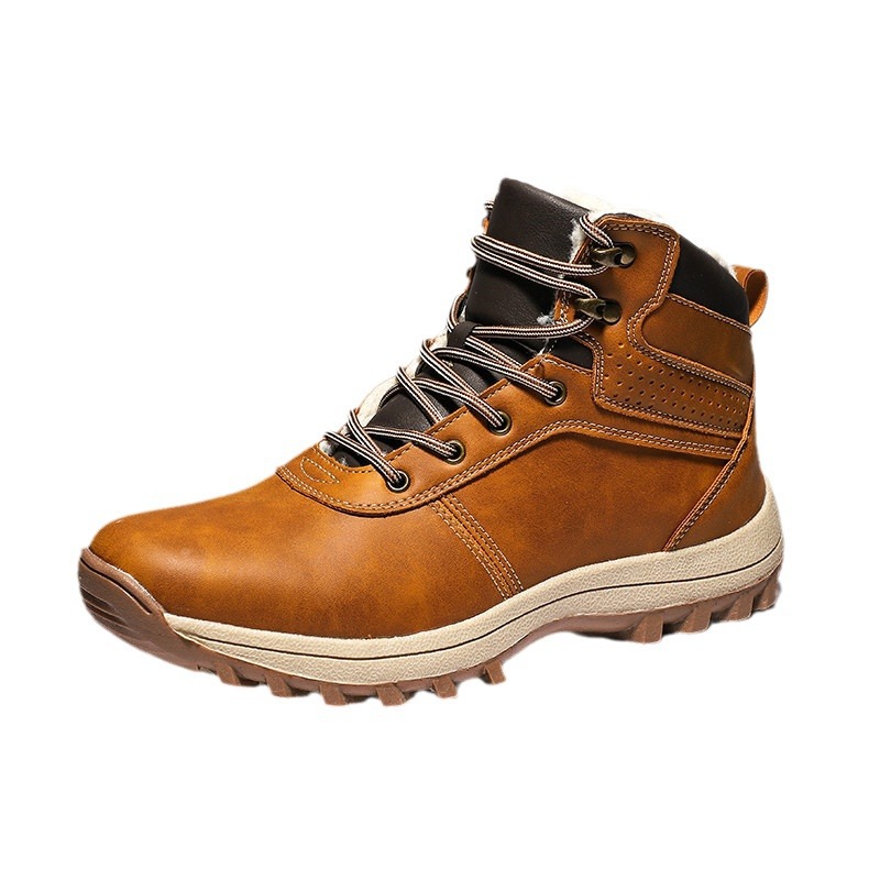 Winter hot hiking shoes with thick fleece and warm snow boots, outdoor lightweight and fashionable Martin boots