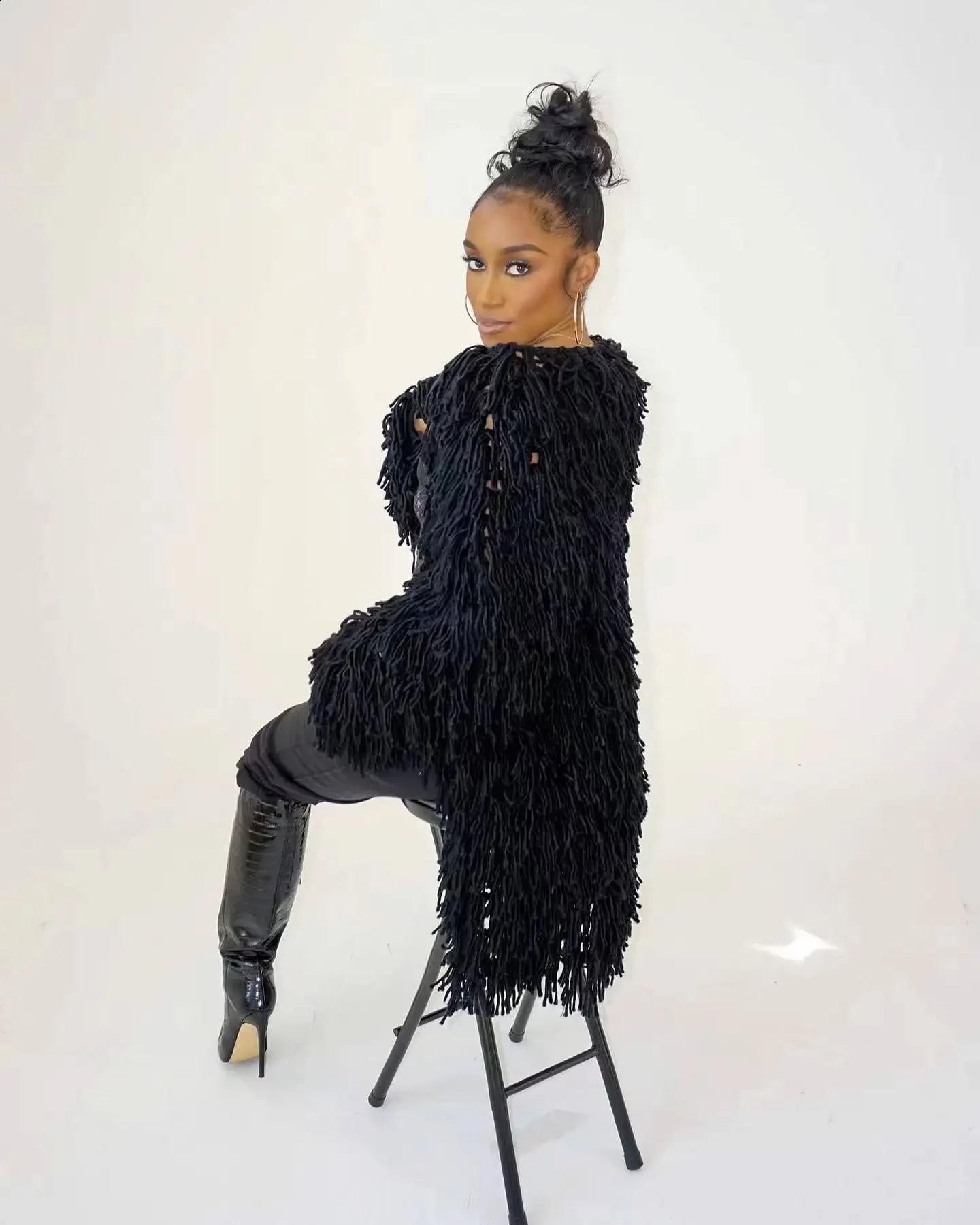 All-match Cardigan Women Long Coat 2024 Clothes Tassel Solid Fashion Warm Loose Street Outwear Style Tops Knitted Oversize 241118