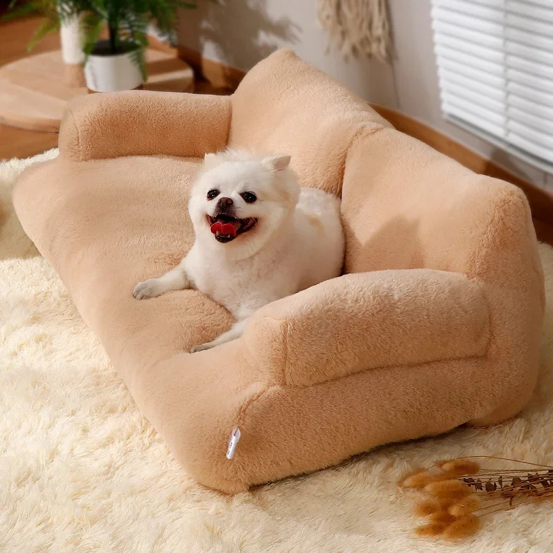 Winter House Plush Sofa Washable Pet Nest Bed Thick Comfortable Mat Dog Sleep Cat Furniture 241115