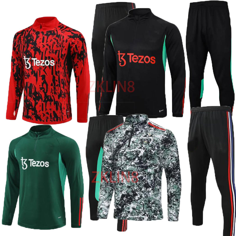 NEW 2024 2025 Tracksuits MAn Adult + KIDS Long Sleeve pull zipper Training Suit men Lyonnais MARTINEZ OL AOUAR Football training kit Jogging sets