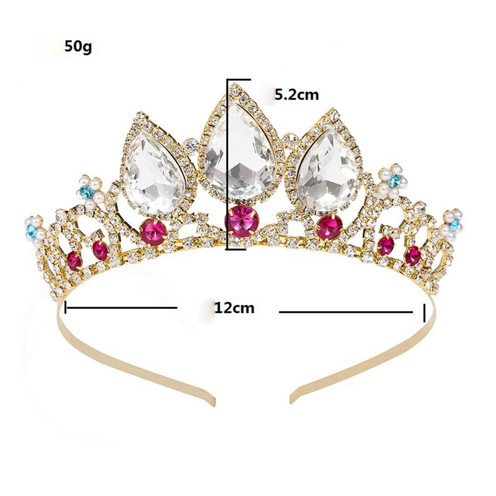 Princess Crown for Women Girls Kids Sparkling Diamond Tiaras Bridal Wedding Hair Jewelry Accessories Simple Crystal Headband W241118