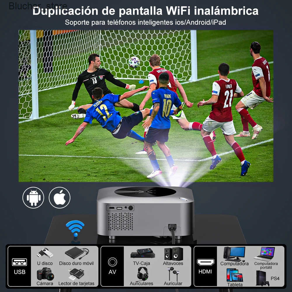 Projectors GOOJODOQ Mini X1 Projector 1080P 2k 4K Ultra HD 19201080 Wifi6 12000ANSI H700 BT4.0/5.0 Home Theater Outdoor Smart Projector J241118