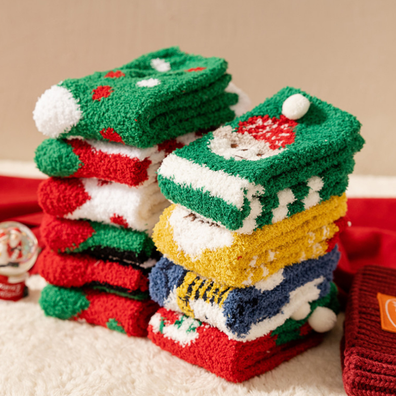Designer Socks Ball Coral Veet Thickened Warm Sleep Parent Child Socks Children S Christmas Gifts Festival Scene Decoration YA Sports Socks