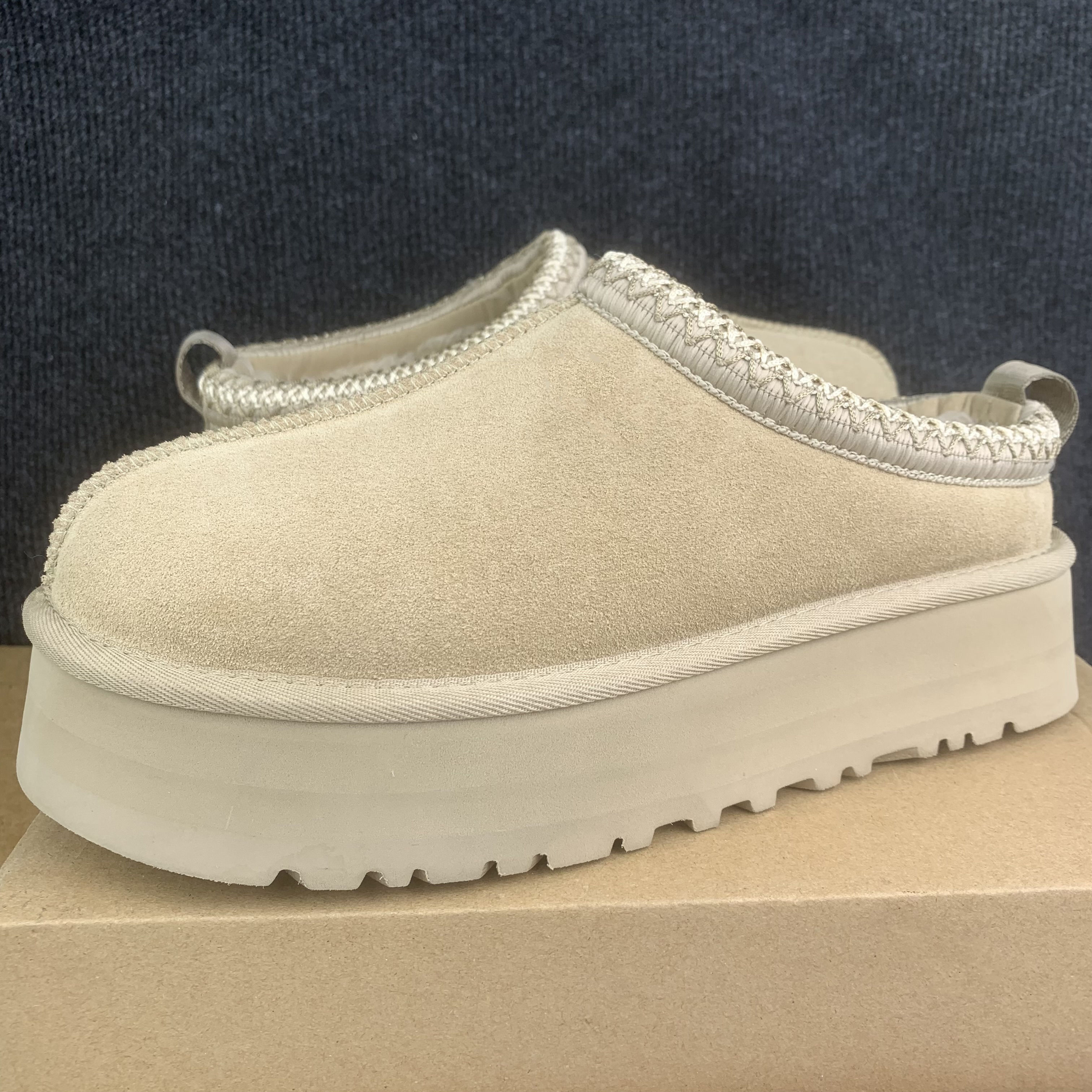 Tazz slippers, Tasman boots mustard seed chestnut fur slippers, sheepskin classic ultra mini thick soled boots, winter women's flat shoes, suede upper, wool, autumn 11