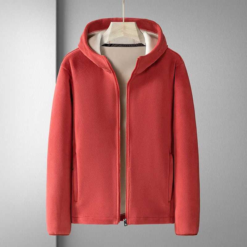 High Quality New Winter Basic Thick Warm Hoodie Mens Zipper Polar Fce Sportswear Plus Size Solid Casual Hot Hoodie 7XL 8XL T241118