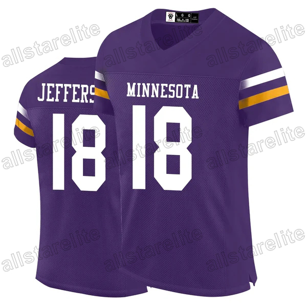 2024-25 Aaron Jones Justin Jefferson Football Jersey Addison TJ Hockenson J.J. McCarthy Randy Moss Ivan Pace Jr. 2 Gilmore Custom Men Women Youth