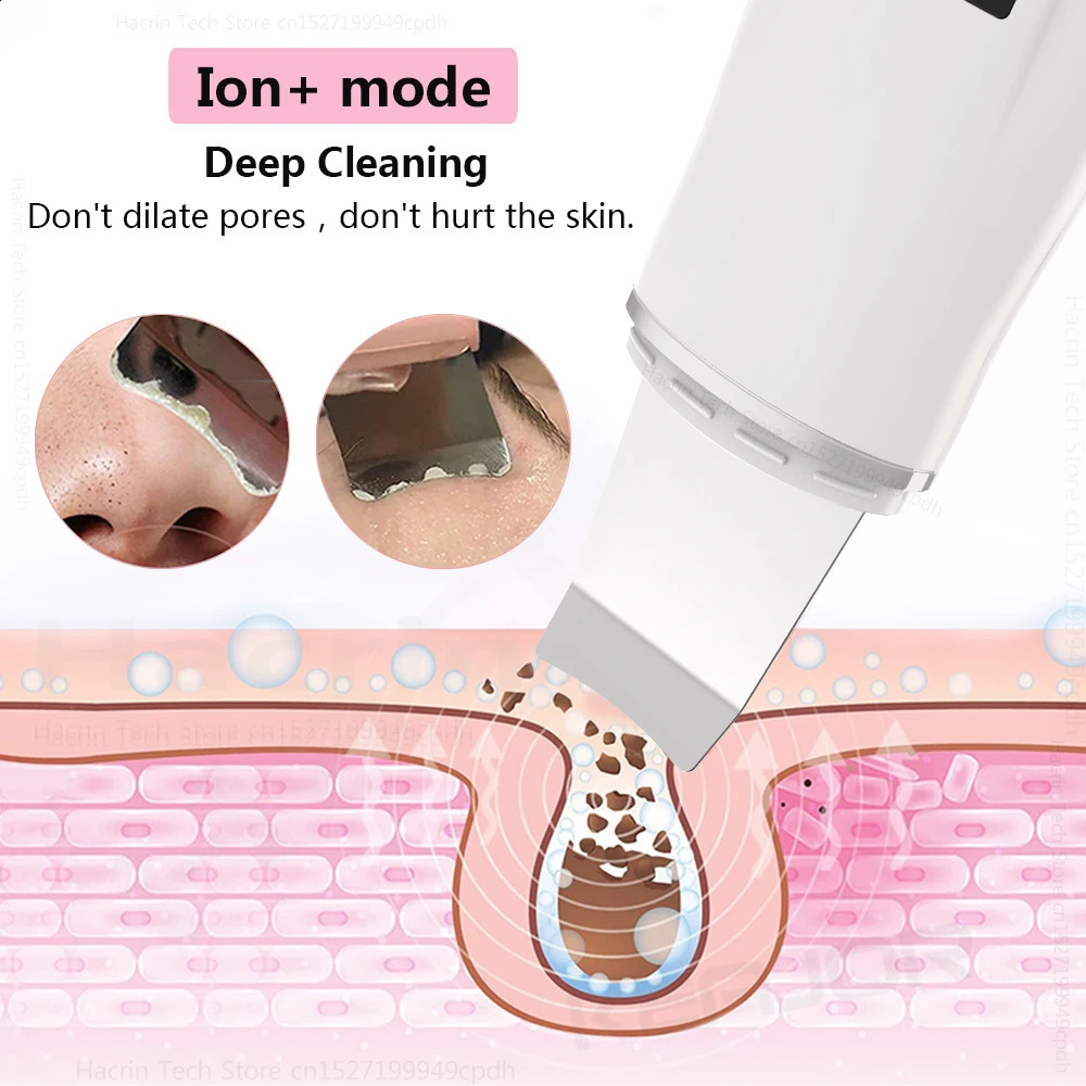 Blackhead r Ultrasonic Skin Scrubber Pore Peeling Spatula Blackhead Removal Shovel Face Deep Cleaning Device 250523