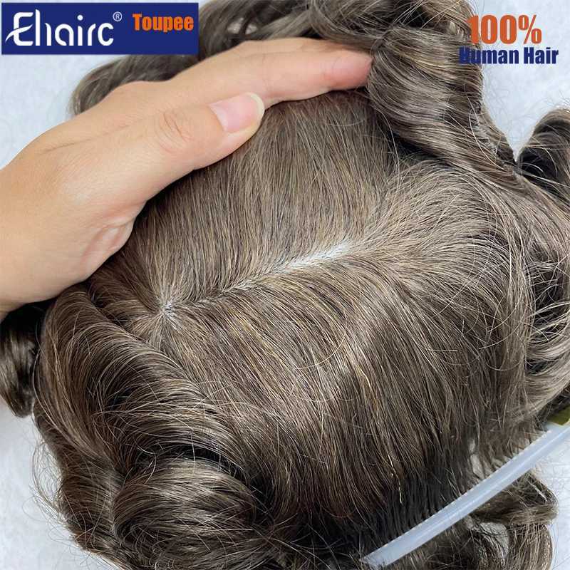 S-Men Calcium Prothesis 0.12-0.14mm Injection Skin M Hair ProsesisToupee Mens 6-inch Wig System M241118