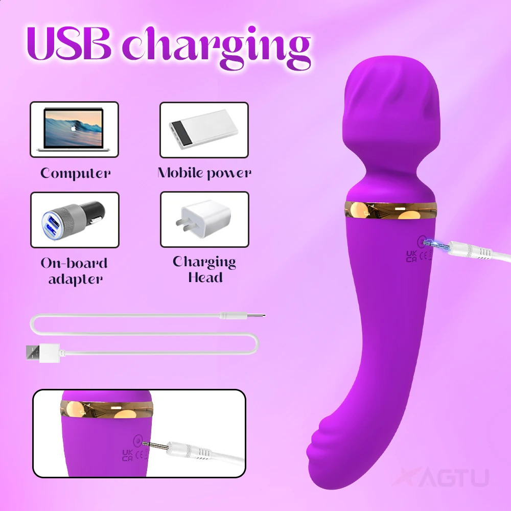 2 Motors Vibrator for Women Clitoris Stimulator G Spot Dildo AV Magic Wand USB Rechargeable Adult Goods Female Sex Toys 250410