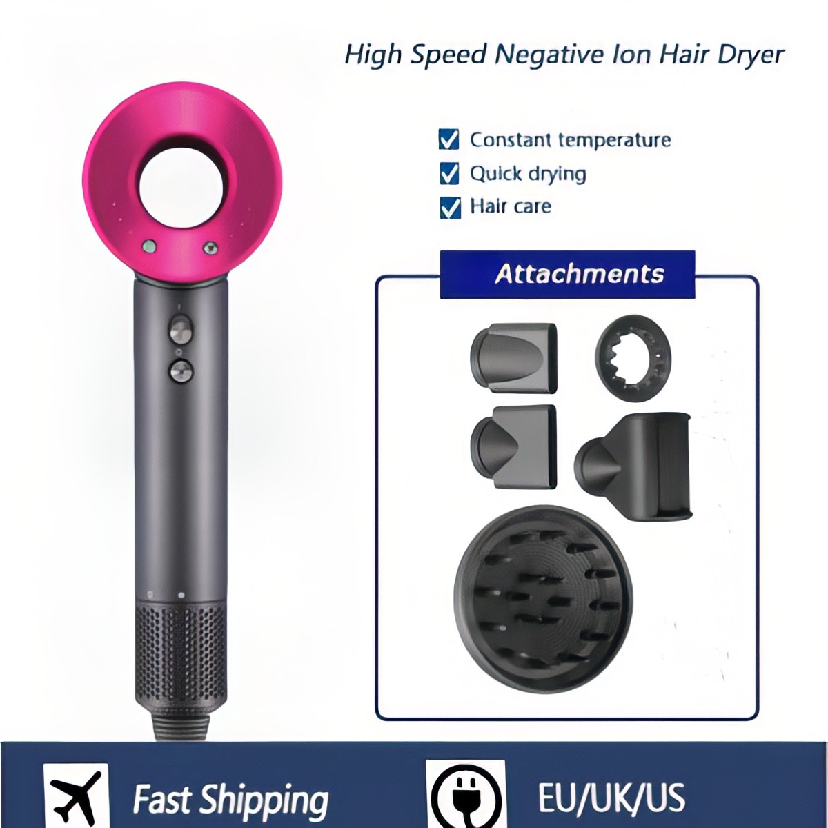 HD08/16 HS05 HT01 Hair Curler Straightener Hairdryer multi nozzles multi-functional negative ion Adjustable Temperature Professional Electric Hair Tool