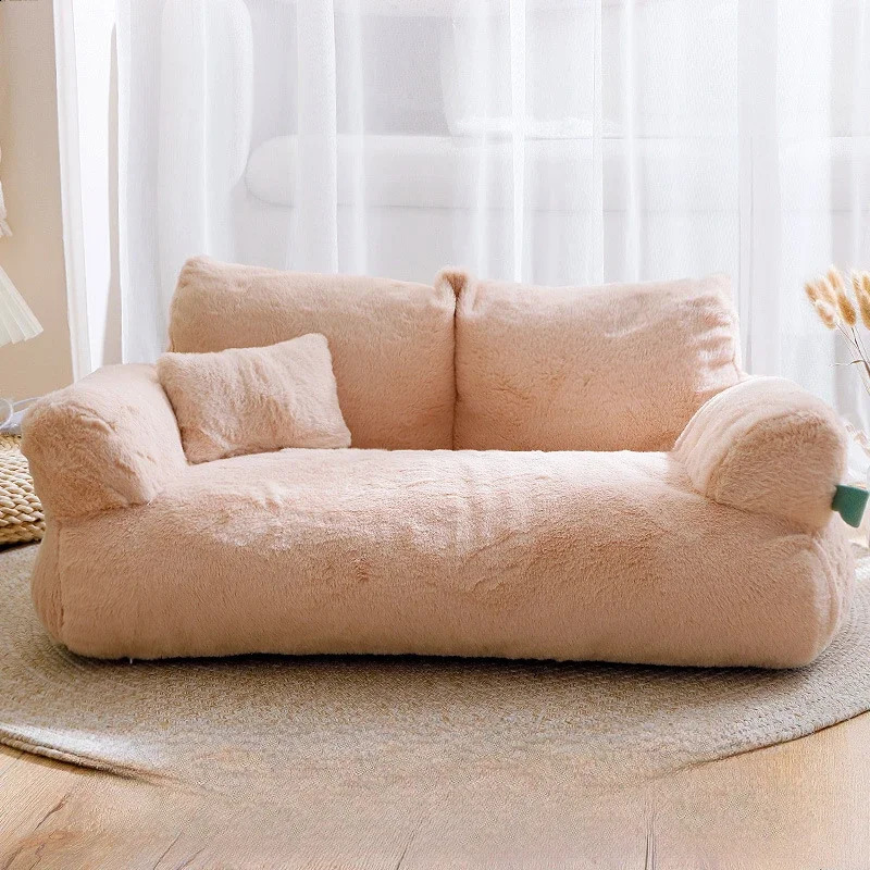 Winter House Plush Sofa Washable Pet Nest Bed Thick Comfortable Mat Dog Sleep Cat Furniture 241115