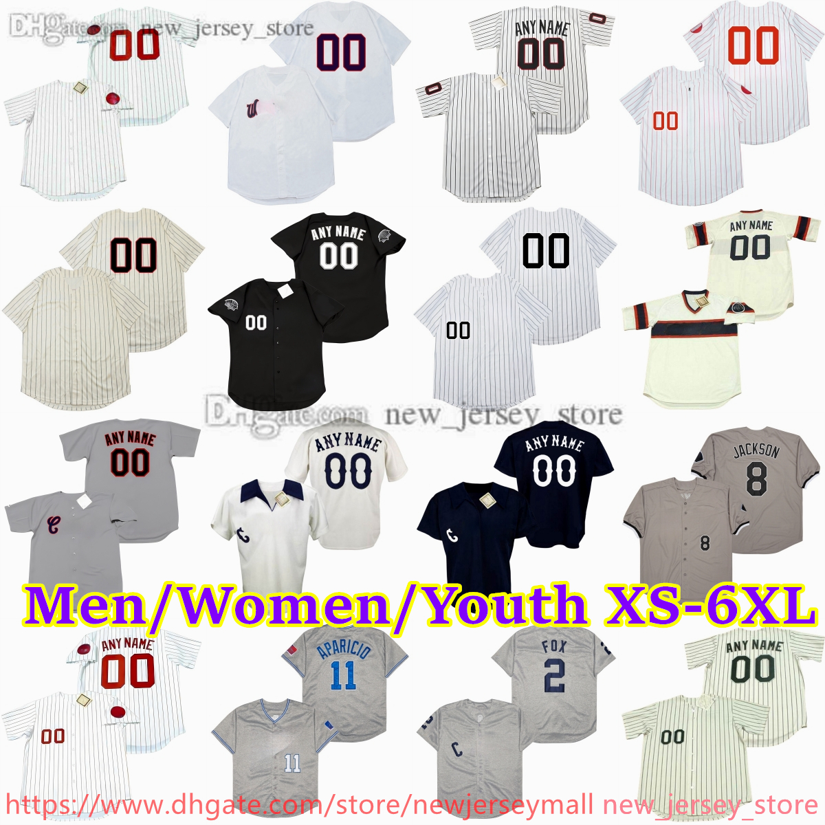 Custom XS-6XL Movie Throwback Baseball Jersey 15 RICHIE ALLEN 72 CARLTON FISK FRANK THOMAS NELLIE FOX BO JACKSON LUIS APARICIO PAUL KONERKO GREG LUZINSKI Jerseys