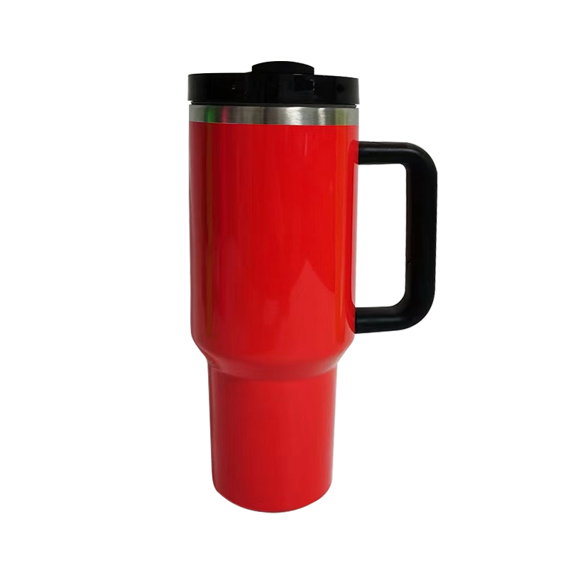 40oz Reusable Tumbler Fluorescent Paint Tumblers with Handle and Straw Stainless Steel Insulated Travel Mug Tumbler WLL2271