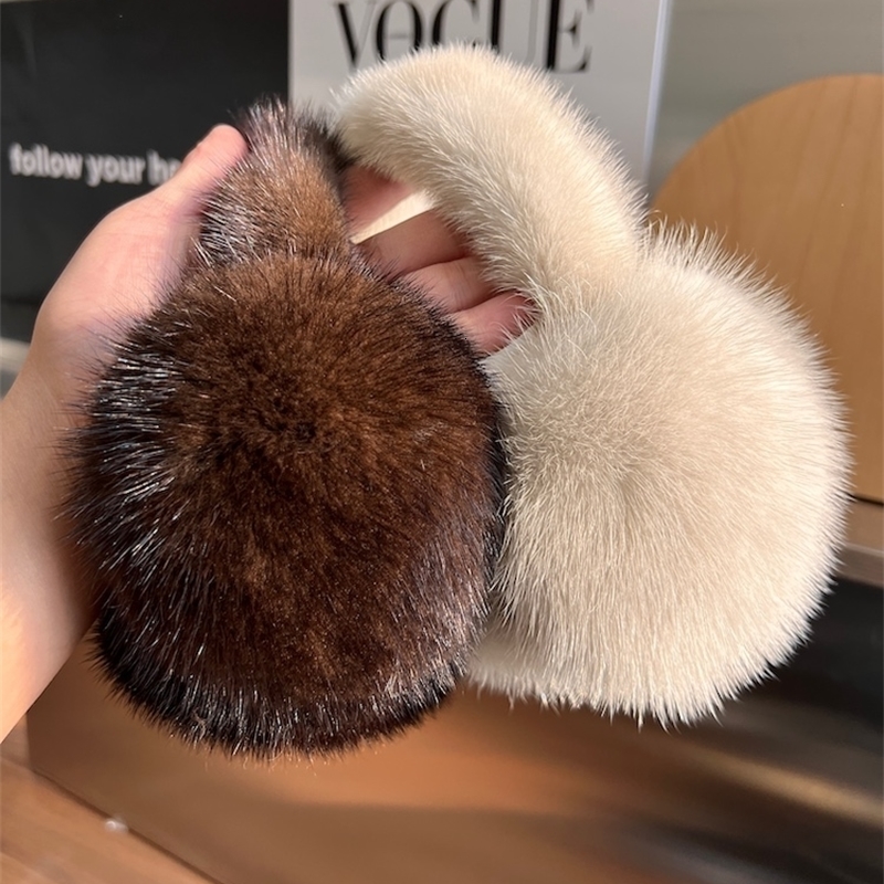 Winter womens warm 100% natural mink earmuffs outdoor fashion mink earmuffs girls winter earmuffs 241116ww