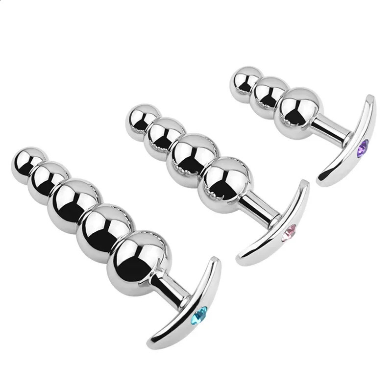 Metal Anal Beads Butt Plug Set Wearable Small Large G Spot Dildo Insert Vagina Extender Anus Sex Toy 241118