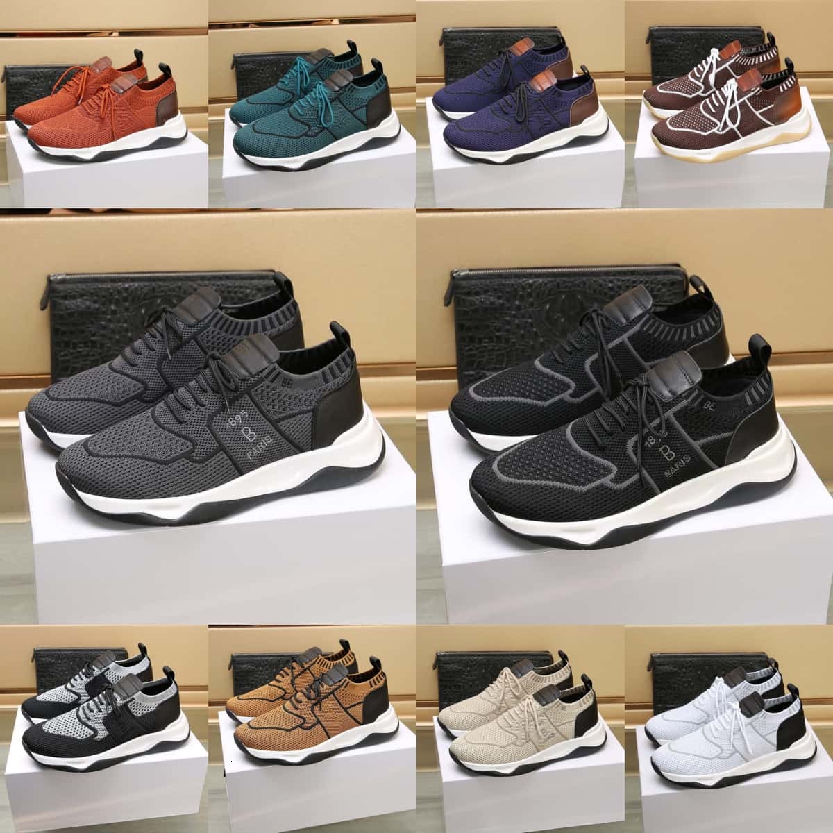 2024 mens shoes berluti shoes shadow knit leather sneakers designer running shoes men sports stretch cloth casual shoes leather running trainers shoes man sneakers