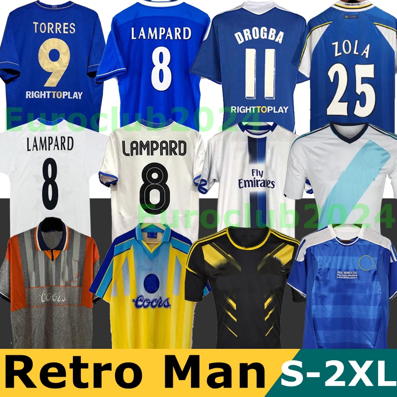 Lampard 2011 2012 2013 Drogba 1994 1995 Retro Soccer Jersey Torres 11 12 Final 96 97 99 Football Shirts Camiseta Crespo Hughes 03 05 06 COLE ZOLA Vialli 07 08