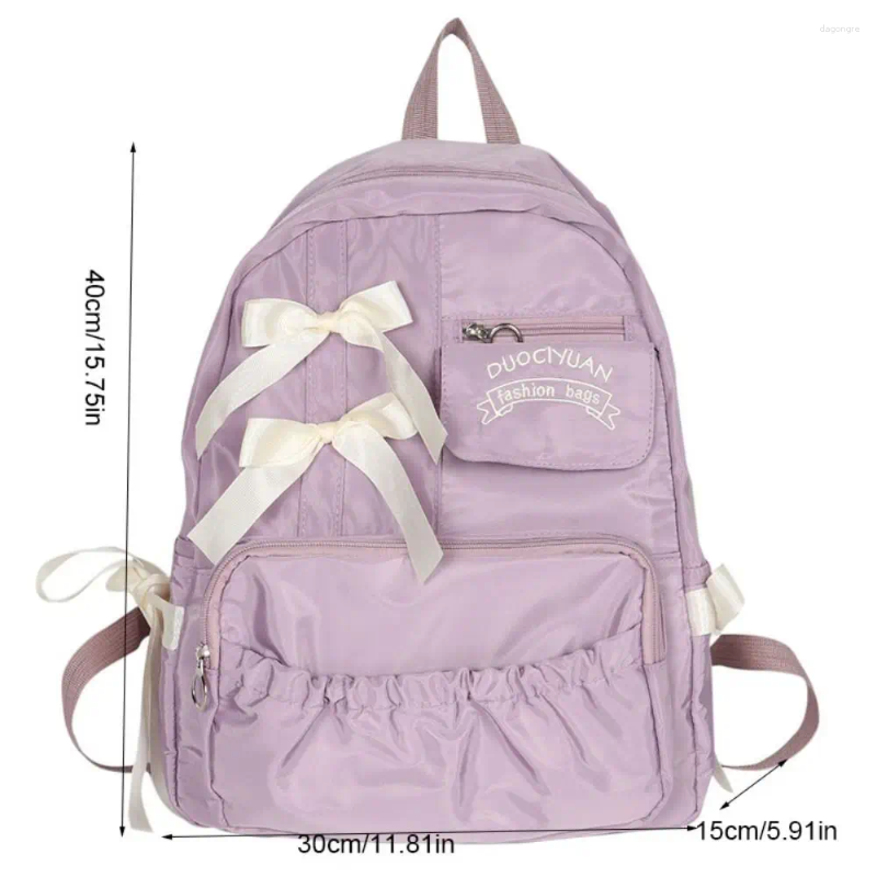 2025 NEW School Bags wer Bow Backpack Kawaii Canvas Large Capacity Students Bag Storage College Style Shoulders Outdoor