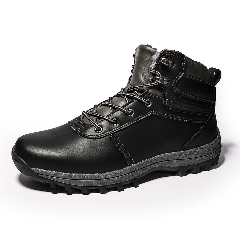 Winter hot hiking shoes with thick fleece and warm snow boots, outdoor lightweight and fashionable Martin boots