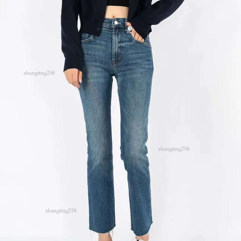 Women's Jeans Mother Autumn Winter High-waist Embroidery Micro-flare Cropped