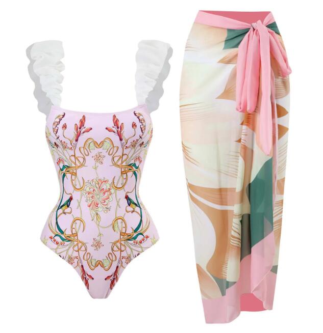 Women's Swimwear Vintage Women One Piece Swimsuit Designer Bathing Suit Beach Dress Cover Up Luxury Surf Wear Summer Beachwear #Lcc